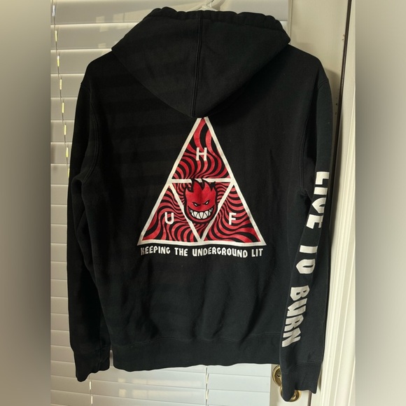HUF X SPITFIRE TRIANGLE PULLOVER HOODIE SIZE S - Picture 10 of 10